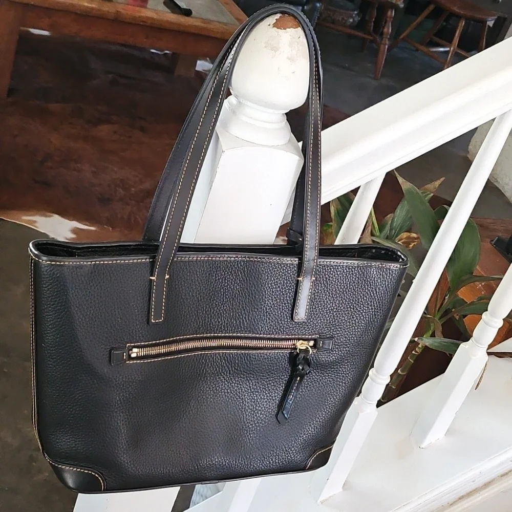 Dooney & Bourke Black Leather Tote - Picture 4 of 14